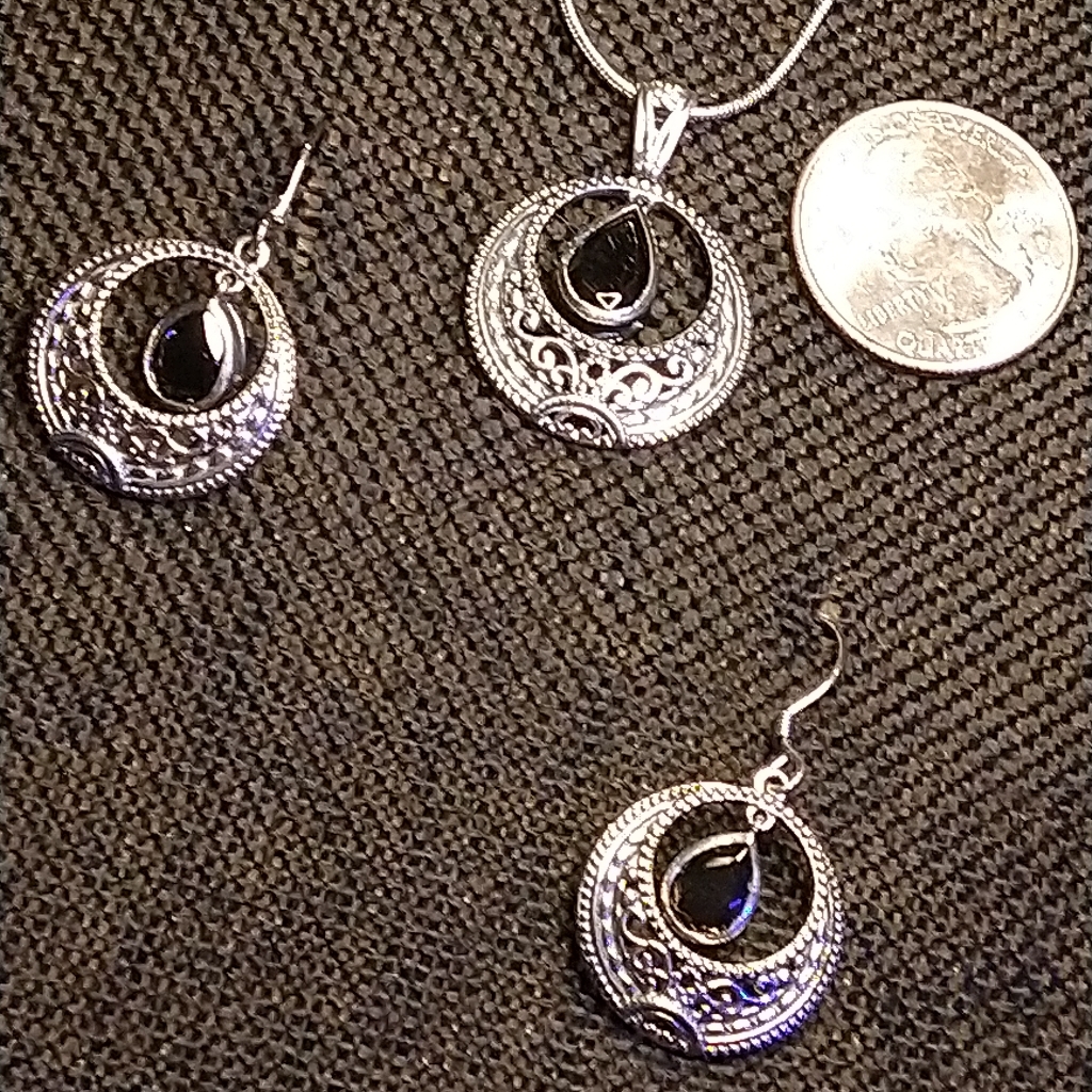 Set- Pure Shungite, Filigree. Sterling. * (Set-180955)